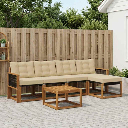 Udendørs sofagruppe 6 stk. Naturlig og Beige