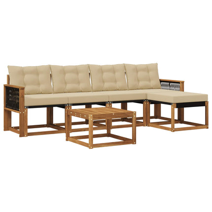 Udendørs sofagruppe 6 stk. Naturlig og Beige