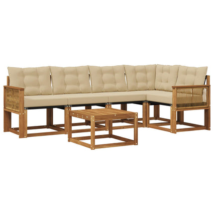 Udendørs sofagruppe 6 stk. Naturlig og Beige