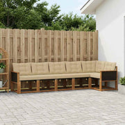 Udendørs sofagruppe med pude 6 pcs Naturlig og Beige