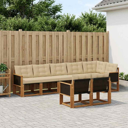 Udendørs sofagruppe med pude 8 pcs Naturlig og Beige