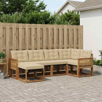 Udendørs sofagruppe 6 stk. Naturlig og Beige