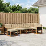 Udendørs sofagruppe med pude 7 pcs Naturlig og Beige