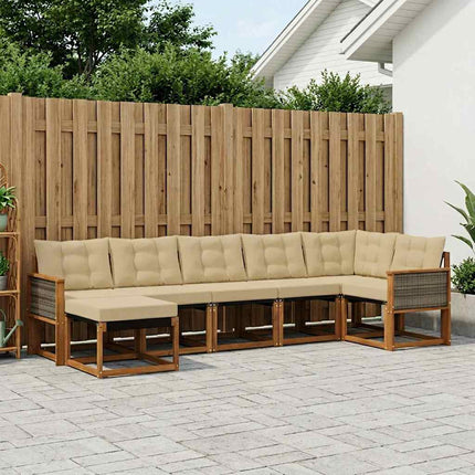 Udendørs sofagruppe 7 stk. Naturlig og Beige