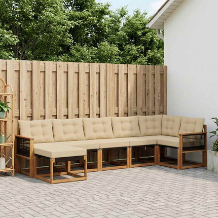 Udendørs sofagruppe 7 stk. Naturlig og Beige