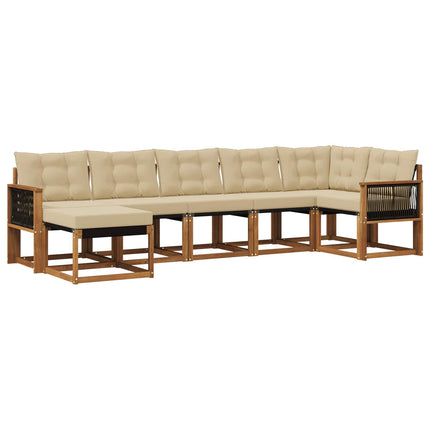 Udendørs sofagruppe 7 stk. Naturlig og Beige