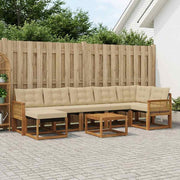 Udendørs sofagruppe med pude 8 pcs Naturlig og Beige
