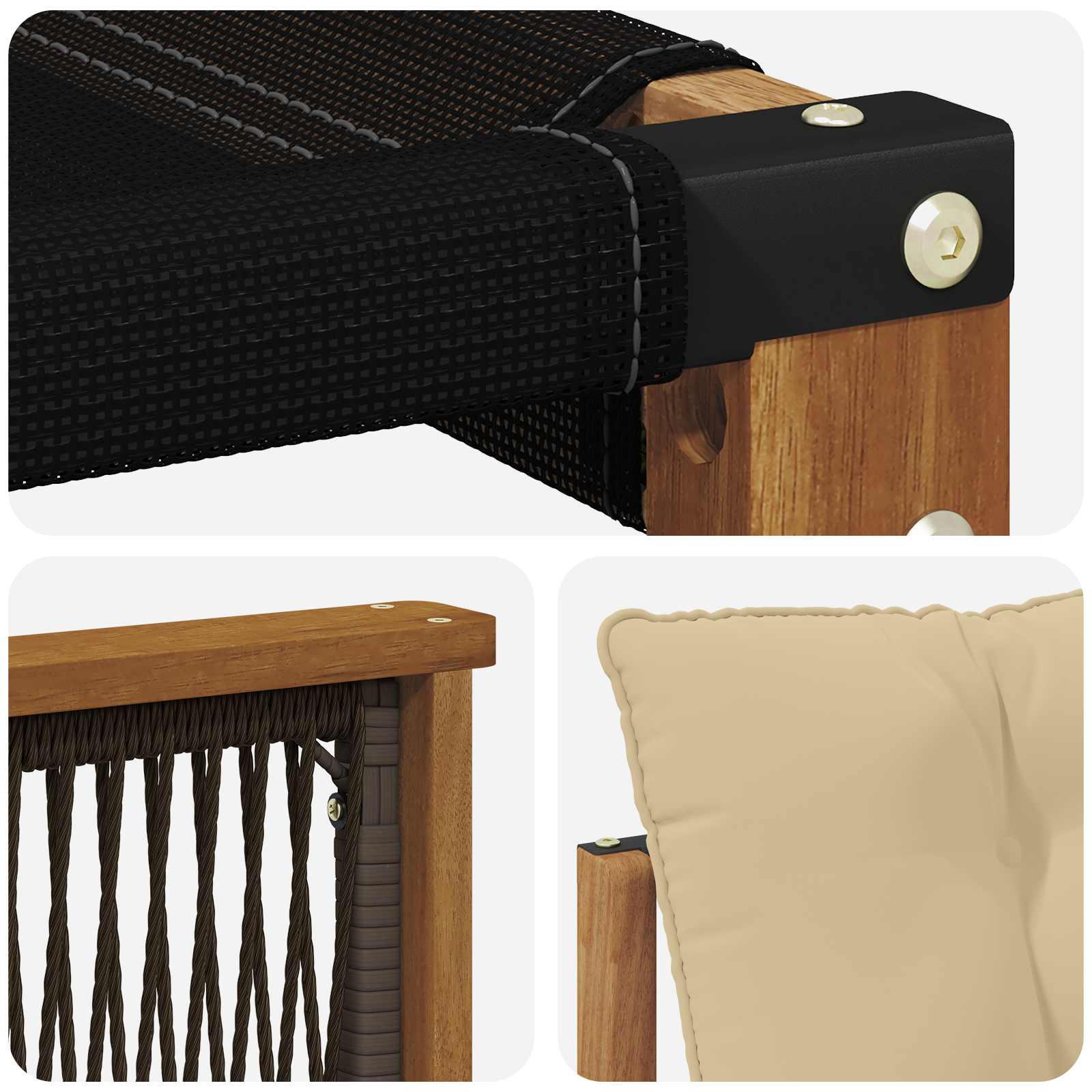 Udendørs sofagruppe med pude 6 pcs Naturlig og Beige