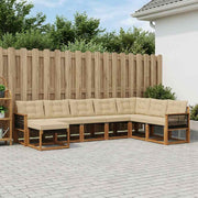 Udendørs sofagruppe med pude 8 pcs Naturlig og Beige