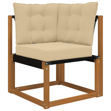 Udendørs sofagruppe med pude 6 pcs Naturlig og Beige