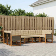 Udendørs sofagruppe med pude 7 pcs Naturlig og Beige