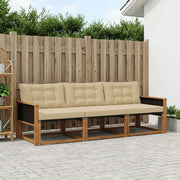 Udendørs sofagruppe med pude 3 pcs Naturlig og Beige