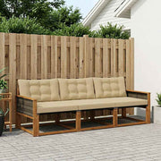 Udendørs sofagruppe med pude 3 pcs Naturlig og Beige