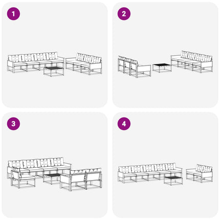 Udendørs sofagruppe med pude 8 pcs Naturlig og Beige