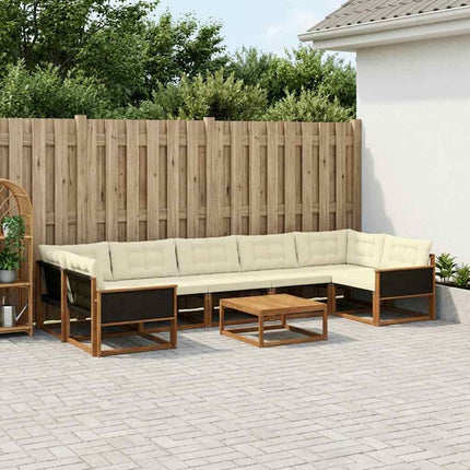 Udendørs sofagruppe med pude 8 pcs Naturlig og Fløde
