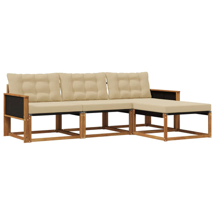 Udendørs sofagruppe 4 stk. Naturlig og Beige