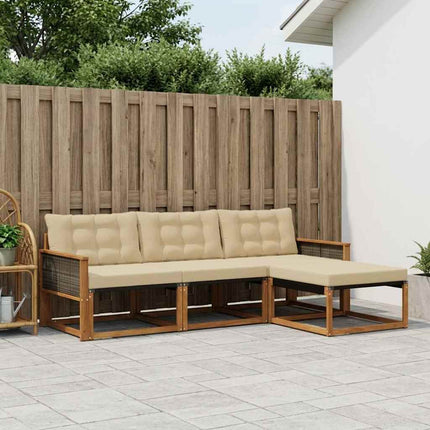 Udendørs sofagruppe 4 stk. Naturlig og Beige