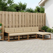 Udendørs sofagruppe med pude 5 pcs Naturlig og Beige