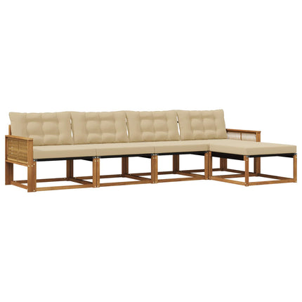Udendørs sofagruppe 5 stk. Naturlig og Beige