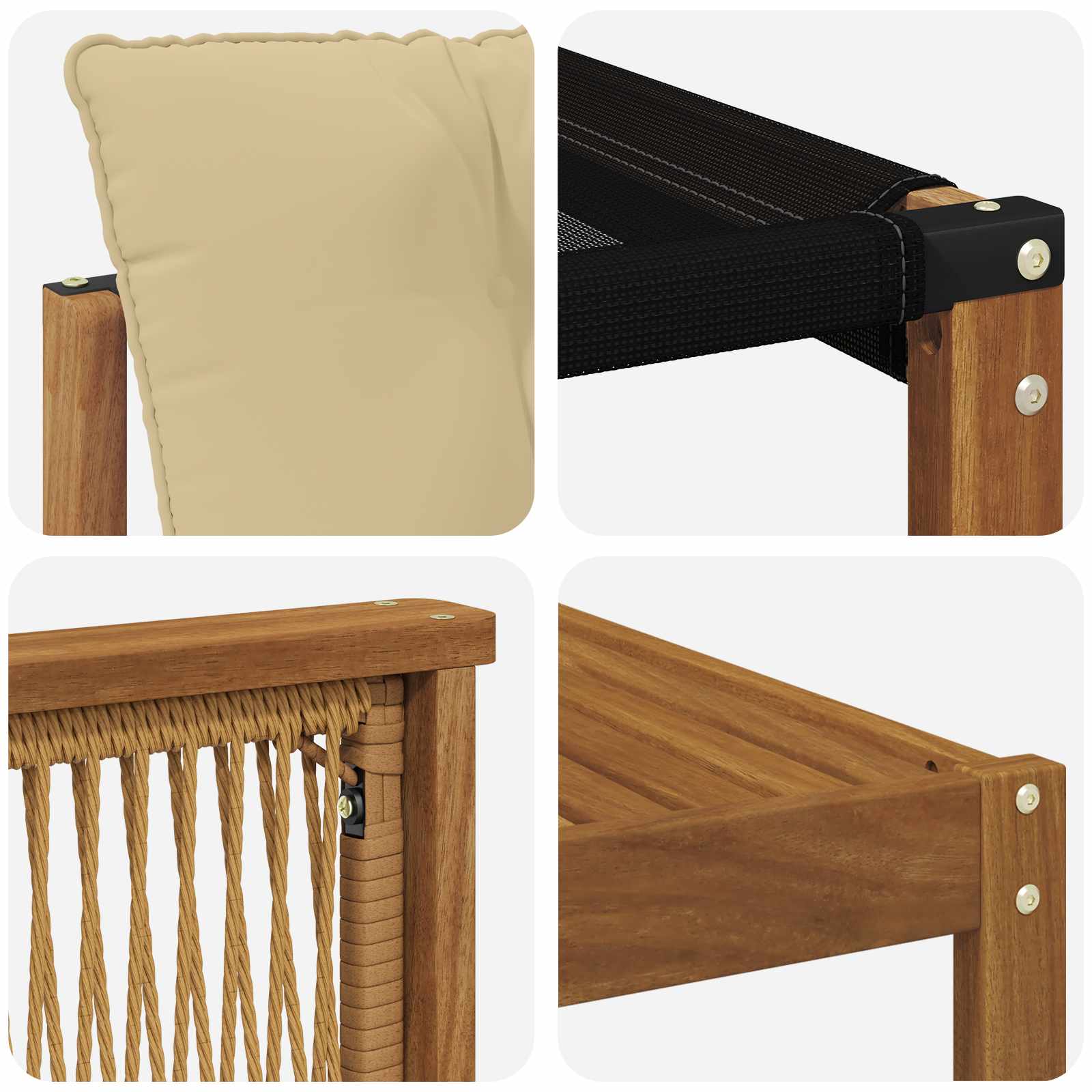 Udendørs sofagruppe med pude 6 pcs Naturlig og Beige