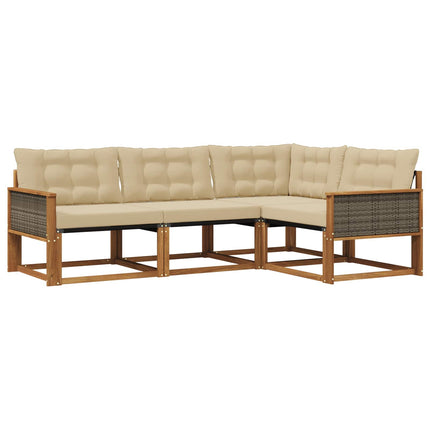 Udendørs sofagruppe 4 stk. Naturlig og Beige