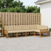 Udendørs sofagruppe med pude 5 pcs Naturlig og Beige