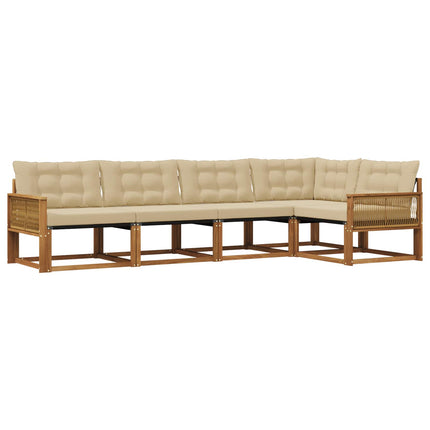 Udendørs sofagruppe 5 stk. Naturlig og Beige