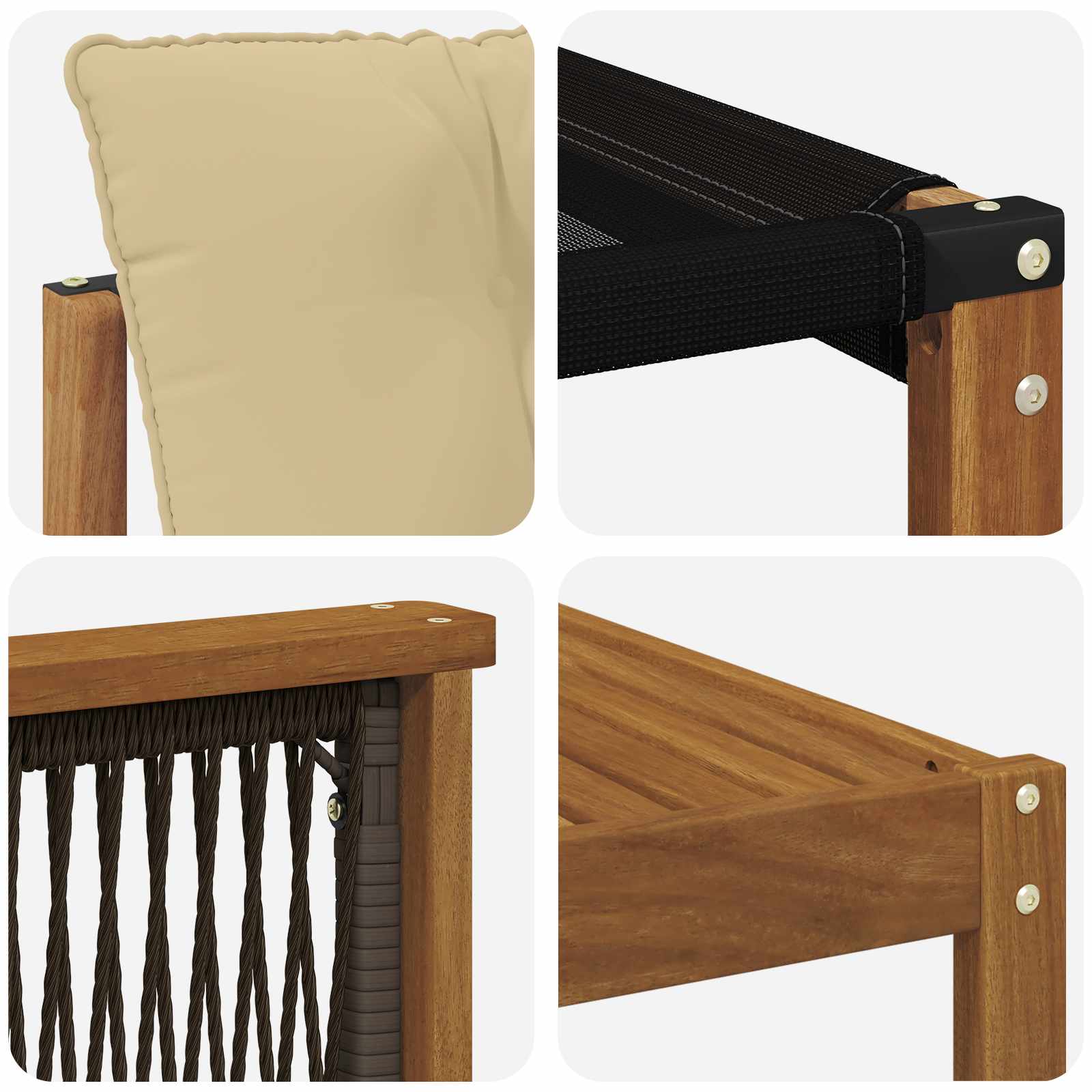 Udendørs sofagruppe med pude 6 pcs Naturlig og Beige