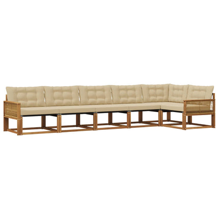 Udendørs sofagruppe 6 stk. Naturlig og Beige