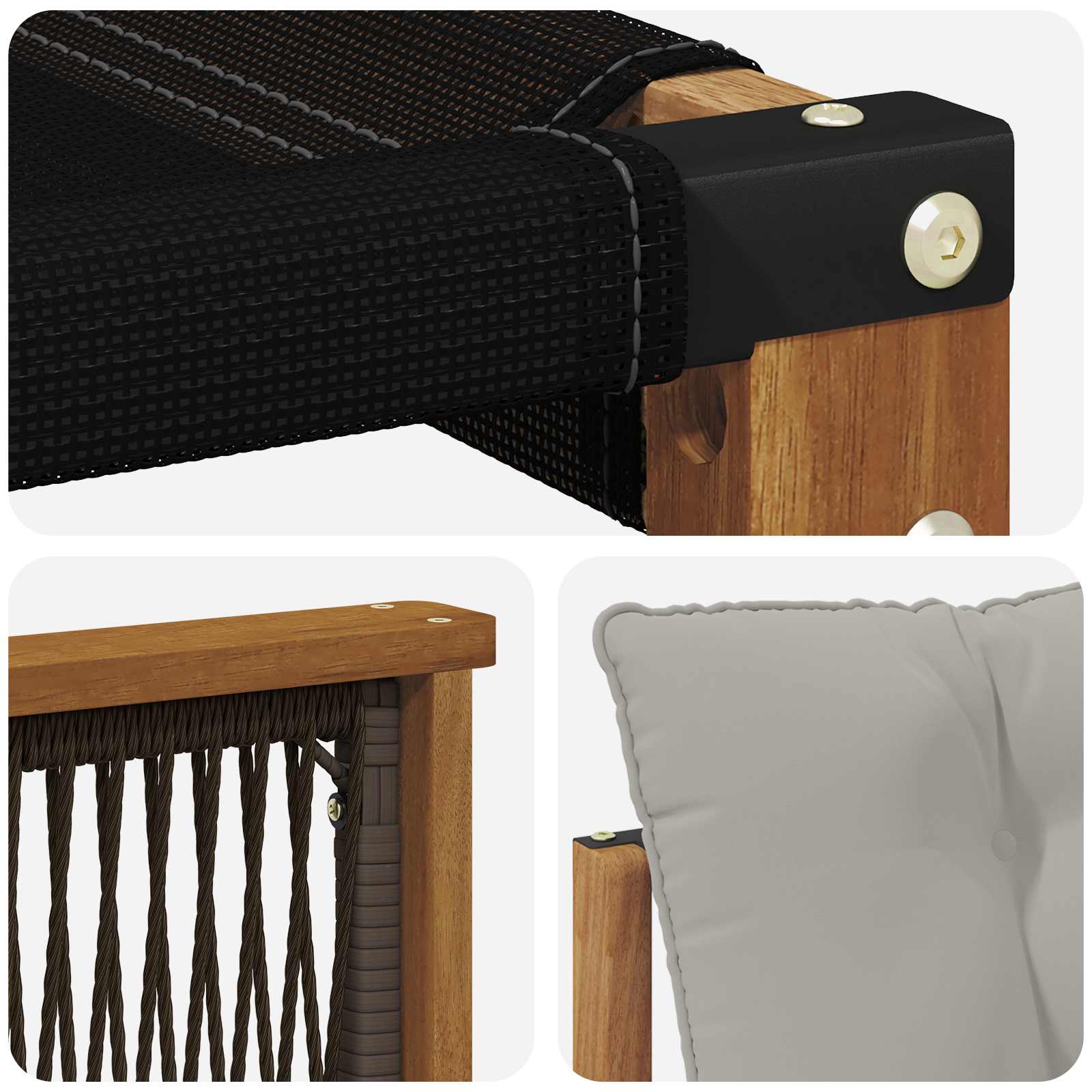 Udendørs sofagruppe med pude 7 pcs Naturfarvet og lysegrå