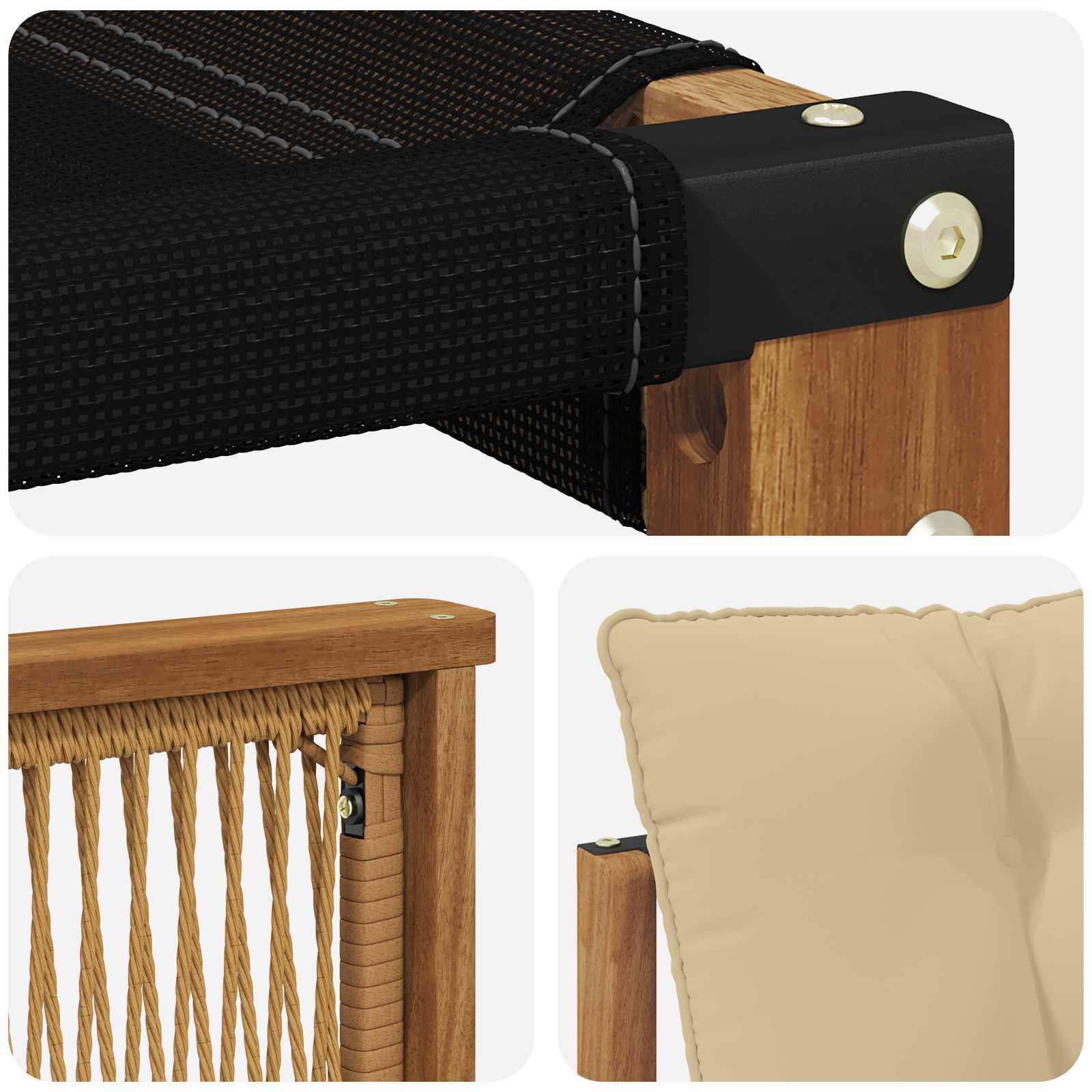 Udendørs sofagruppe med pude 7 pcs Naturlig og Beige