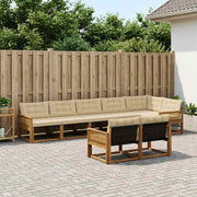 Udendørs sofagruppe med pude 8 pcs Naturlig og Beige