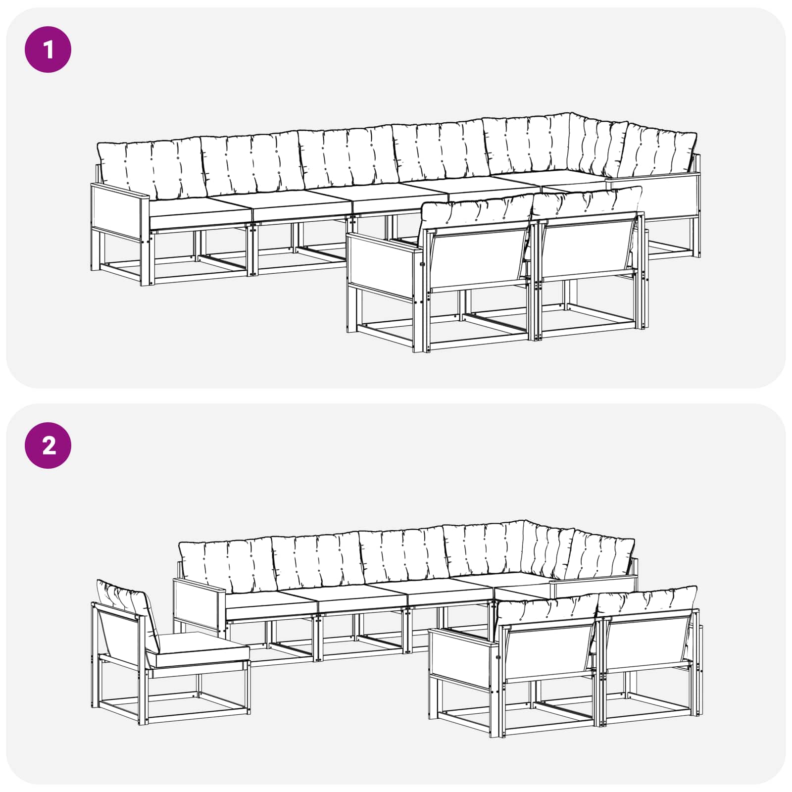 Udendørs sofagruppe med pude 8 pcs Naturlig og Beige