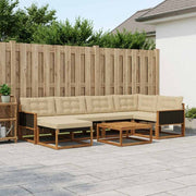 Udendørs sofagruppe 7 pcs Naturlig og Beige Massivt Akacietræ