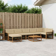 Udendørs sofagruppe 8 pcs Naturlig og Beige Massivt Akacietræ