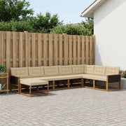 Udendørs sofagruppe med pude 8 pcs Naturlig og Beige