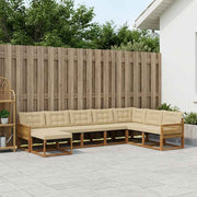 Udendørs sofagruppe med pude 8 pcs Naturlig og Beige