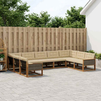Udendørs sofagruppe 9 stk. Naturlig og Beige