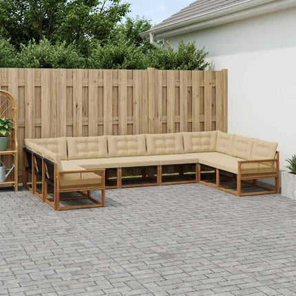 Udendørs sofagruppe 9 stk. Naturlig og Beige