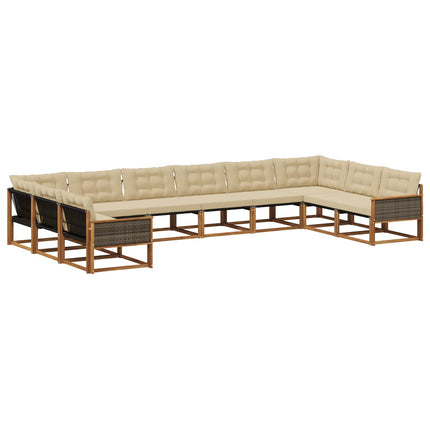 Udendørs sofagruppe 10 stk. Naturlig og Beige