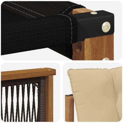 Udendørs sofagruppe med pude 10 pcs Naturlig og Beige