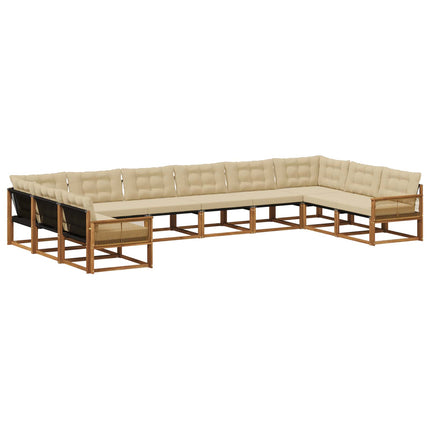 Udendørs sofagruppe 10 stk. Naturlig og Beige