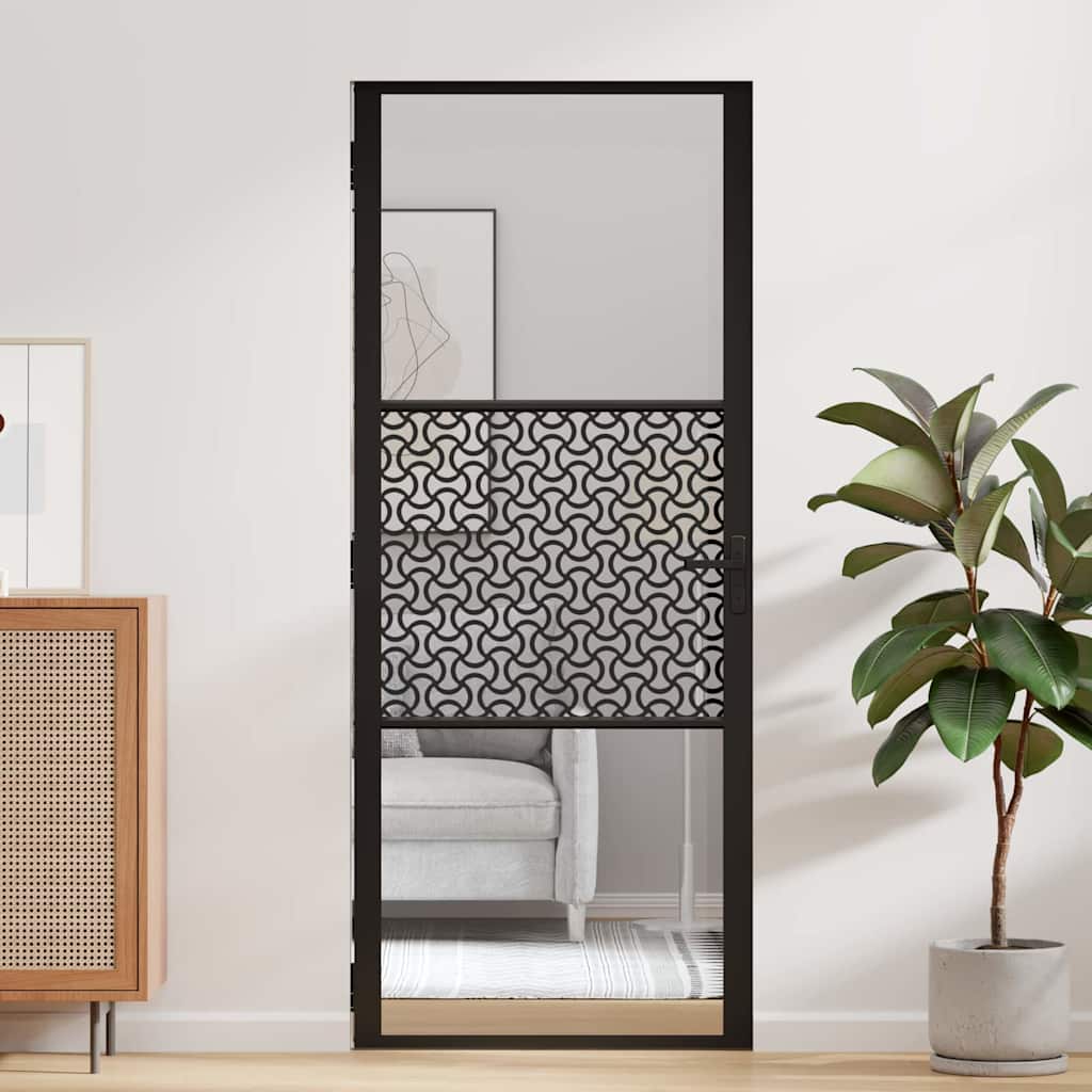 Glasdør Fretwork Sort 83 x 3,5 x 201,5 cm Aluminium