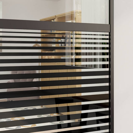 Glasdør 90 x 2 x 205 cm Aluminium Sort