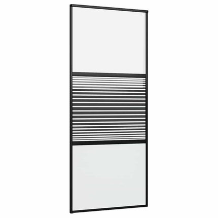 Glasdør 90 x 2 x 205 cm Aluminium Sort