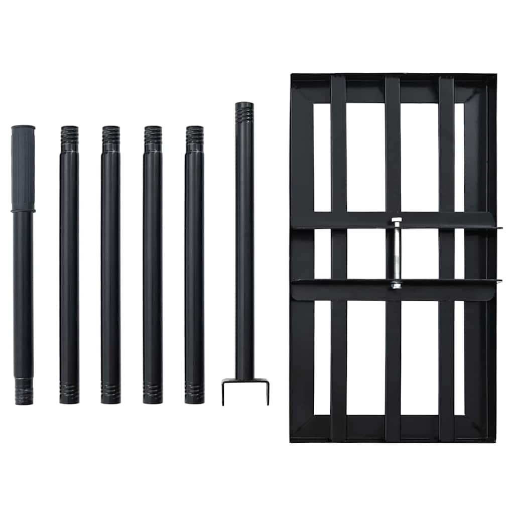 Haveske Sort 45 x 25 x 200 cm Pulverlakeret stål