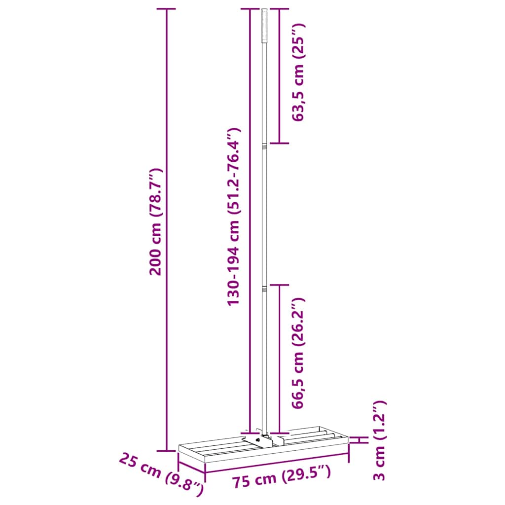 Haveske Sølv 75 x 25 x 200 cm Rustfrit stål