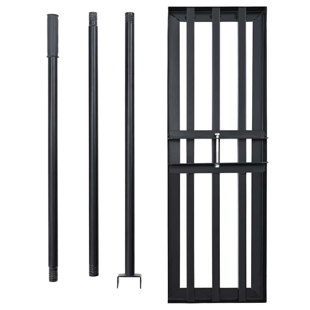 Haveske Sort 75 x 25 x 200 cm Pulverlakeret stål