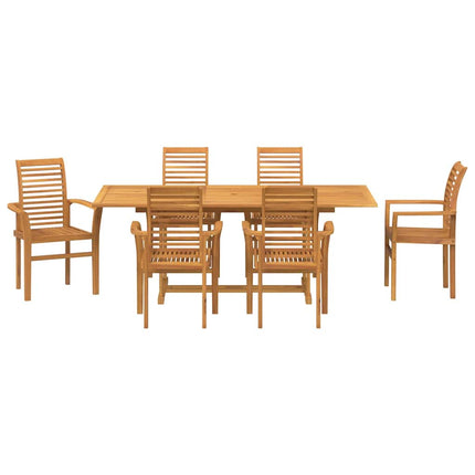 Have Spisebordssæt 7 stk. Brun 200 x 100 x 75 cm Massiv Teaktræ