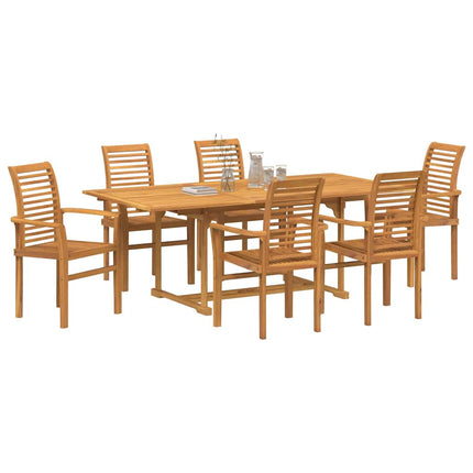 Have Spisebordssæt 7 stk. Brun 200 x 100 x 75 cm Massiv Teaktræ